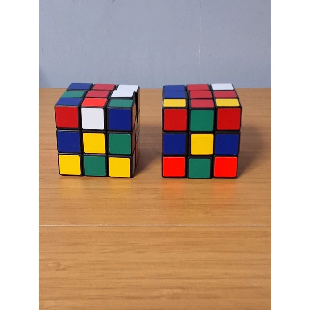Vintage 1980s Rubik's Cube Set, 2 PG.CO Cubes & A Simple Solution Book. Lot Of 3